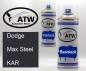 Preview: Dodge, Max Steel, KAR: 400ml Sprühdose + 400ml Klarlack - Set, von ATW Autoteile West.